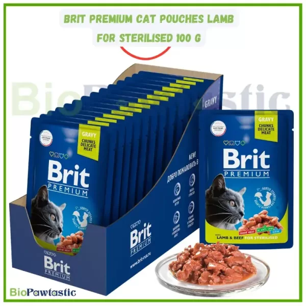 Brit premium Cat pouches Lamb for Sterilised 100 g