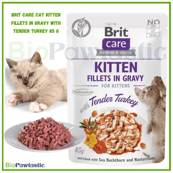 Brit Care Cat Kitten Fillets in Gravy with Tender Turkey 85 g