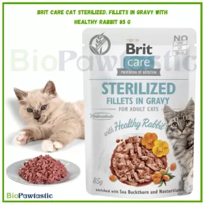 Brit Care Cat Sterilized. Fillets in Gravy with Healthy Rabbit 85 g