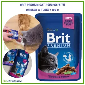 Brit Premium Cat Pouches with Chicken & Turkey 100 g