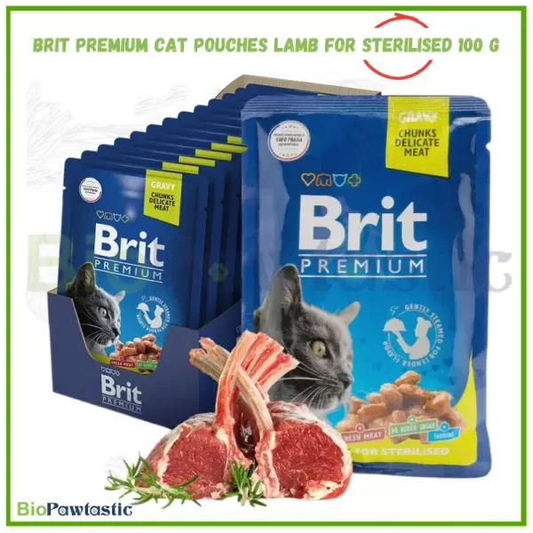 WEBP - Brit premium Cat pouches Lamb for Sterilised 100 g