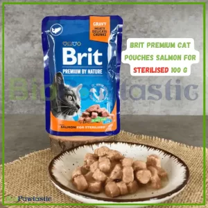 TinyPNG - Brit premium Cat pouches Salmon for Sterilised 100 g